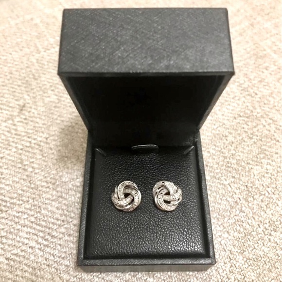 Macy's Jewelry - New Macy’s fine jewelry earrings genuine diamonds 1/10 CT IJ 13 Sterling Silver